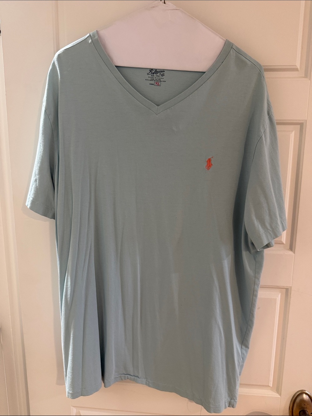 Ralph Lauren Pale Blue V-Neck Polo Tee